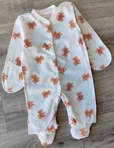 Человечек "Мишки 2" белый, унисекс 0-3 месяцев