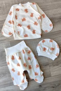 Комплект "Мишки 2", белый, унисекс 0-3 месяцев