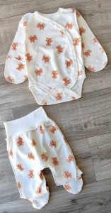 Комплект "Мишки 2» белый, унисекс 0-3 месяцев