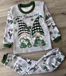 Пижама «Gnome Love» серая, мальчик 2-3-4-5-6 лет