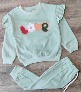 Костюм Benzer "Love" зеленый (бирюзовый), девочка 9-12-18 месяцев