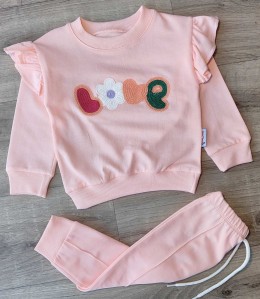 Костюм Benzer "Love" персиковый, девочка 9-12-18 месяцев