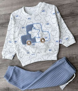 Костюм Anilco "Car" голубой, мальчик 3-6-9 месяцев