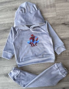 Костюм "Спайдер" сірий, хлопчик 9-12-24-36 місяців