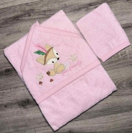 Полотенце Ramel "Лисенок"  розовый, девочка 100*100