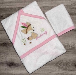 Рушник Ramel "Лисеня" рожевий 2, дівчинка 100*100