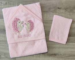 Полотенце Ramel "Ежики" розовый, девочка 100*100