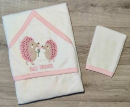 Полотенце Ramel "Ежики" розовый 2, девочка 100*100