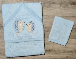 Полотенце Ramel "Ежики" голубой, мальчик 100*100