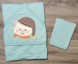 Полотенце Ramel "Медвежонок" зеленый (мятный/бирюзовый), унисекс 100*100