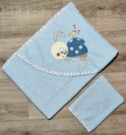 Полотенце Ramel "Божья коровка" голубой,мальчик 80*80