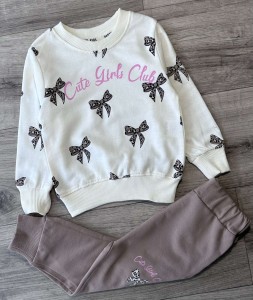 Костюм Partner "Cute Girls Club" коричневый, девочка 9-12-18-24 месяцев