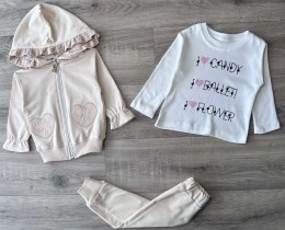 Костюм Partner "I❤️Flower" бежевый, девочка 9-12-18-24 месяцев