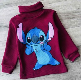 Водолазка "Стіч" бордовий, дівчинка 1-3-5-7-9 років