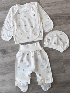 Комплект "Bear" белый, унисекс 0-3 месяцев