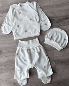 Комплект "Лапки" белый, унисекс 0-3 месяцев