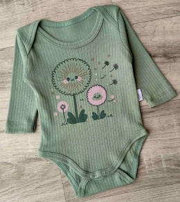 Боди Findik "Кульбабы" зеленый, девочка 3-6-9-12-18 месяцев