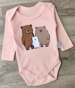Боди Findik "Bear cubs" персиковый, девочка 3-6-9-12-18 месяцев
