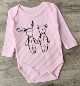 Боди Findik "Зайка+Медведь" розовый, девочка 3-6-9-12-18 месяцев