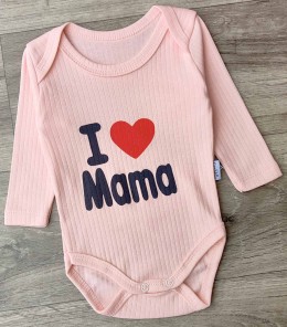 Боди Findik "I love mama" персиковый, девочка 3-6-9-12-18 месяцев