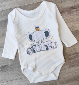Боди Findik "Слоненок" белый, унисекс 3-6-9-12-18 месяцев