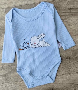Боди Findik "Зайчик+утенок" голубой, мальчик 3-6-9-12-18 месяцев