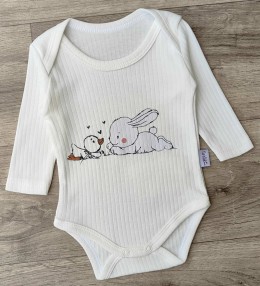 Боди Findik "Зайчик+утенок" белый, унисекс 3-6-9-12-18 месяцев