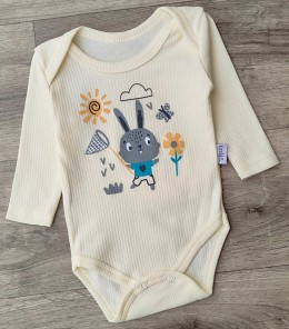 Боди Findik "Кролик" молочный, унисекс 3-6-9-12-18 месяцев