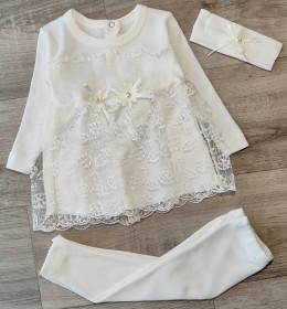 Комплект Findik "Цветочки", белый, девочка 3-6-9  месяцев