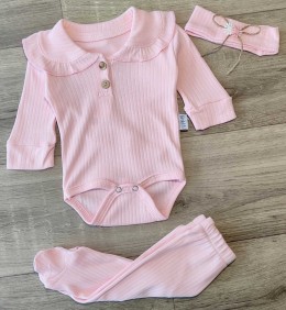 Комплект Findik «Рюши» розовый, девочка 0-3-6 месяцев