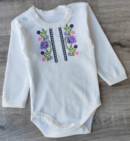 Боди «Цветочки» молочный, девочка 0-3-6-18 месяцев