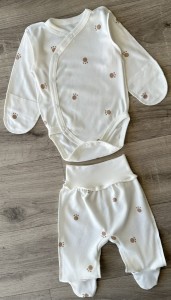 Комплект "Лапки» белый, унисекс 0-3 месяцев