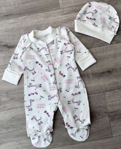 Человечек "Жираф" молочный, унисекс 0-3-6 месяцев