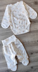 Комплект «Медвежата» белый, унисекс 0-3 месяцев