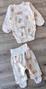 Комплект «Мишка на облаке» белый, унисекс 0-3 месяцев