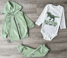 Комплект Minitix «Raptors» зеленый, мальчик 0-3-6-12 месяцев