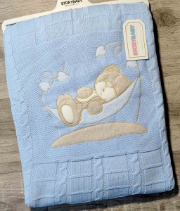 Плед Story Baby "Bear" блакитний, хлопчик 80*90