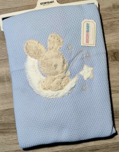 Плед Story Baby "Зайка" блакитний, хлопчик 80*90