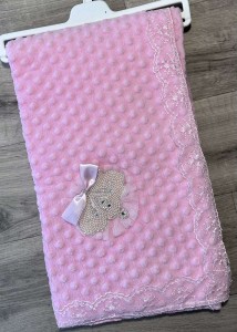 Плед  «Бантик» розовый, девочка 90*100