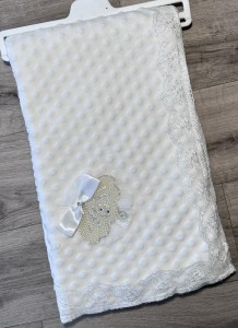 Плед  «Бантик» белый, девочка 90*100