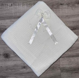 Плед Mizmiz «Бант+точки» молочный, девочка 90*100