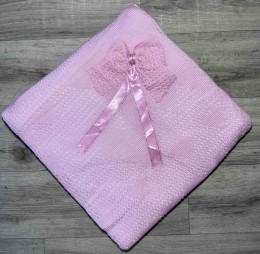 Плед Mizmiz «Бант+точки» розовый, девочка 90*100