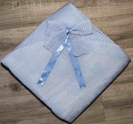 Плед Mizmiz «Бант+точки» голубой, девочка 90*100