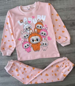 Пижама Supermini "Лабубу" персиковый, девочка 4-5-6 лет