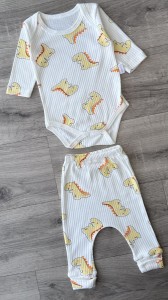 Комплект «Динозаврики» желтый, унисекс 0-3-6 месяцев