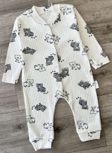 Человечек Supermini «Мишка» серый, унисекс 0-3-6 месяцев