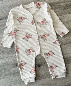 Человечек Supermini «Мишка» бежевый, унисекс 0-3-6 месяцев