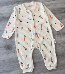 Человечек Supermini «Морковка» бежевый, унисекс 0-3-6 месяцев