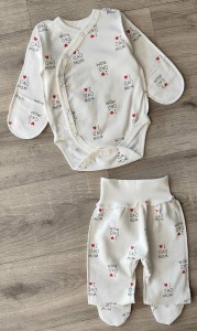 Комплект «Dad mom» білий, унісекс 0-3 місяців