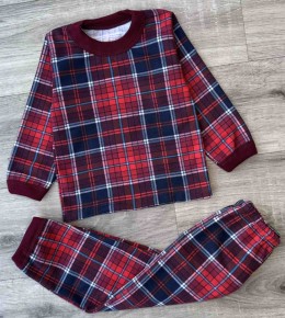 Піжама "Клітинка" червоний, унісекс 6-7-8 років
